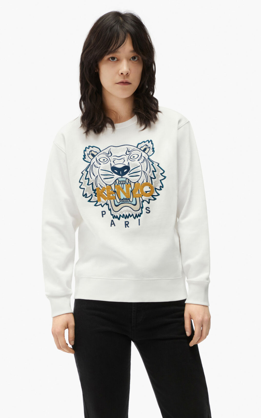 Kenzo Tiger Sudadera Mujer Blancas | 3765241-ZI